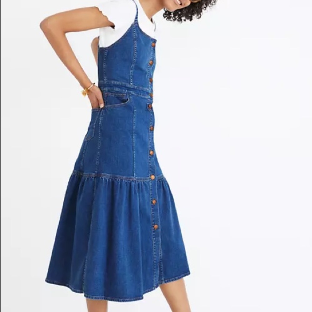 Madewell Bayview tiered denim midi Dress
